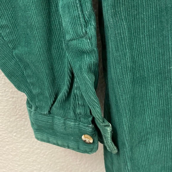 L.L. Bean corduroy Forest Green maxi button down Dress Sz 12 western cottage - Picture 5 of 9